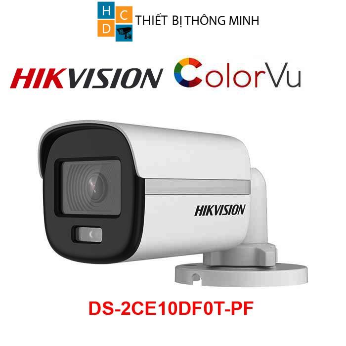 Camera Hikvision 2mp có màu ban đêm DS-2CE10DF0T-PF đèn trợ sáng 20m chính hãng bảo hành 24 tháng