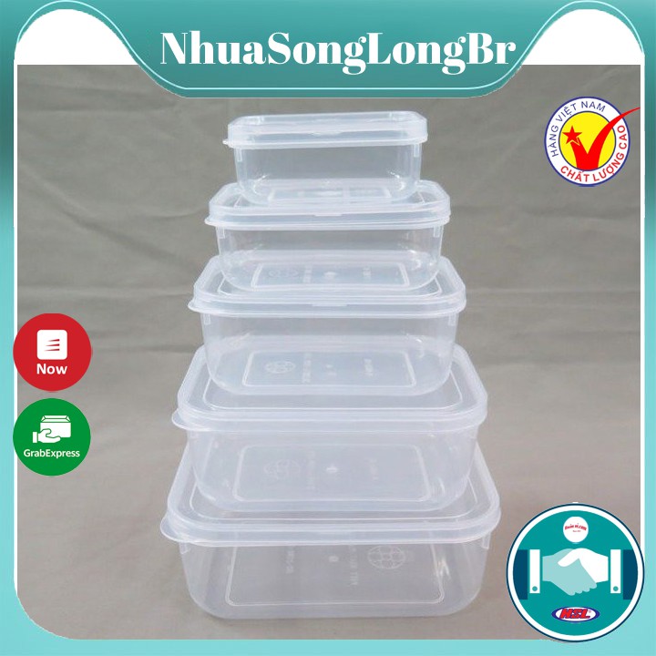 Bộ 5 hộp Lạnh Bầu Song Long 2288 đựng đồ đông - hộp nhựa đựng thức ăn cao cấp_Buôn rẻ 00312