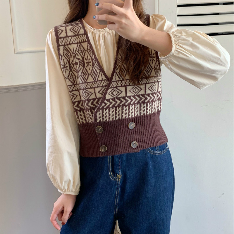 Áo Len Nữ Cộc Tay Cổ Chữ V Thời Trang Hàn | BigBuy360 - bigbuy360.vn