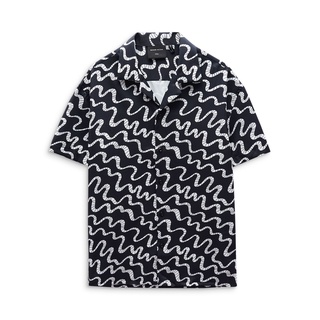 Áo sơ mi nam relaxed random line black, chất vải cotton blend thoải mái, sm006036, somehow