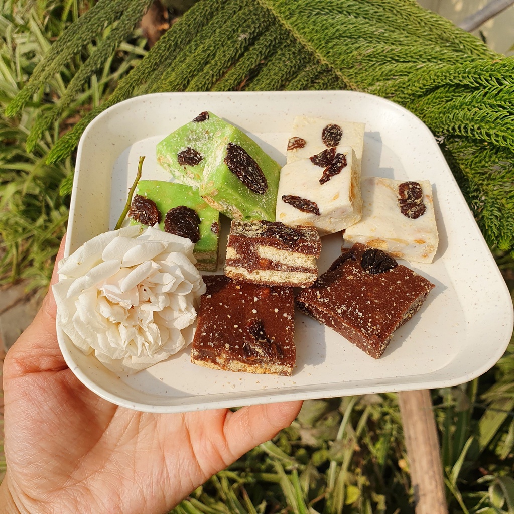 1KG - KẸO SỮA HẠT NOUGAT TRÁI CÂY ĐỦ VỊ : MATCHA, SỮA - KẸO HẠNH PHÚC