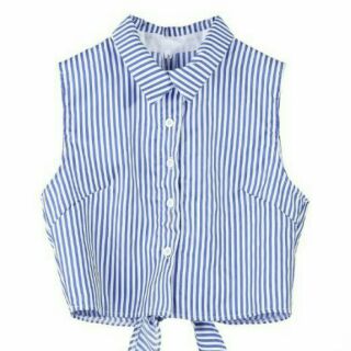 Áo sơ mi croptop sát nách hở lưng (sẵn)