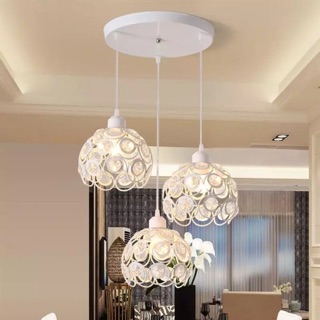 Đèn Thả Trần Pha Lê 3 Chao - Tặng Bóng Tiết Kiệm Điện