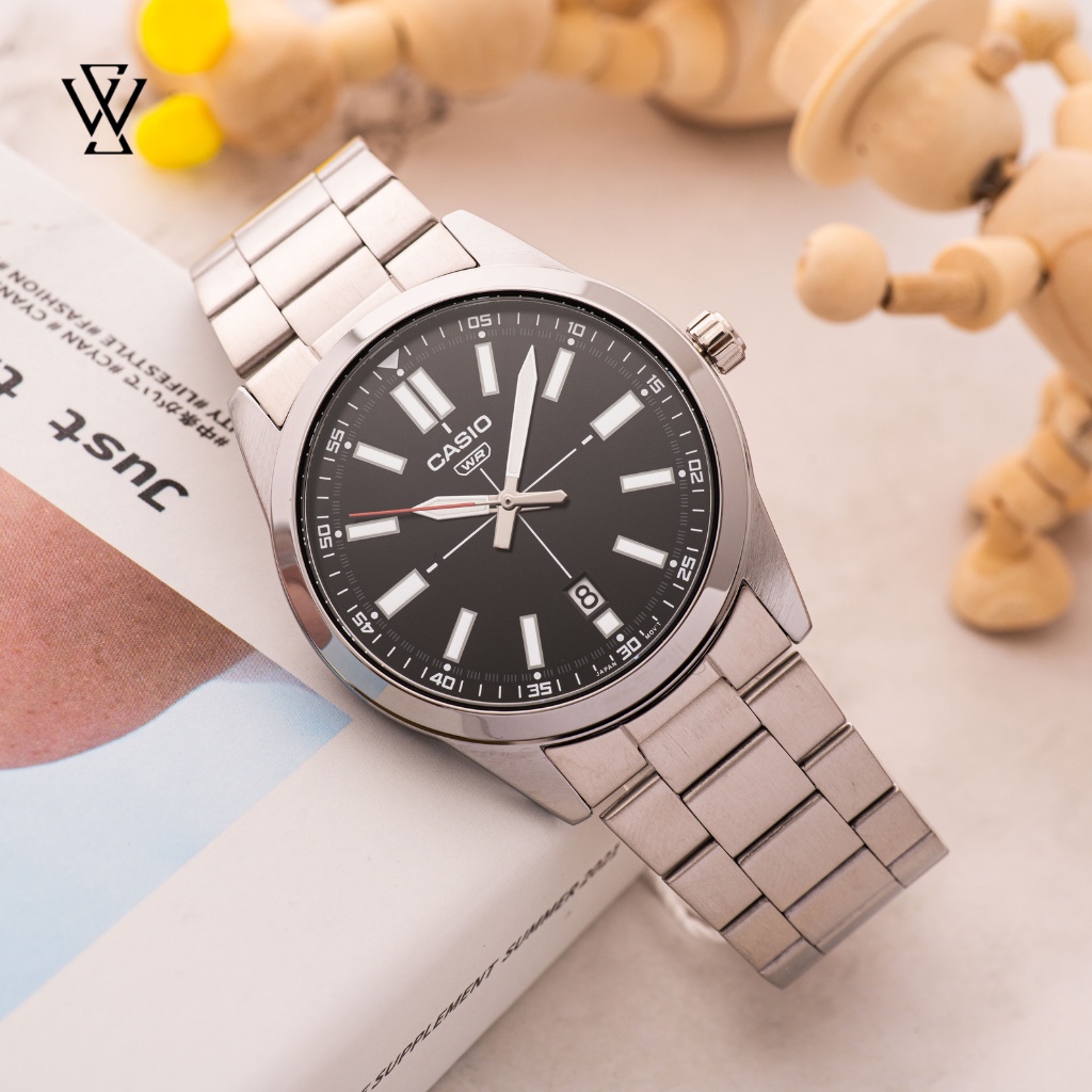 Đồng Hồ Quartz Nam Casio WATCHSTORE MTP-VD02D-1EUDF Thiết Kế Kính Khoáng 41mm, Dây Kim Loại, Vỏ Thép Không Gỉ