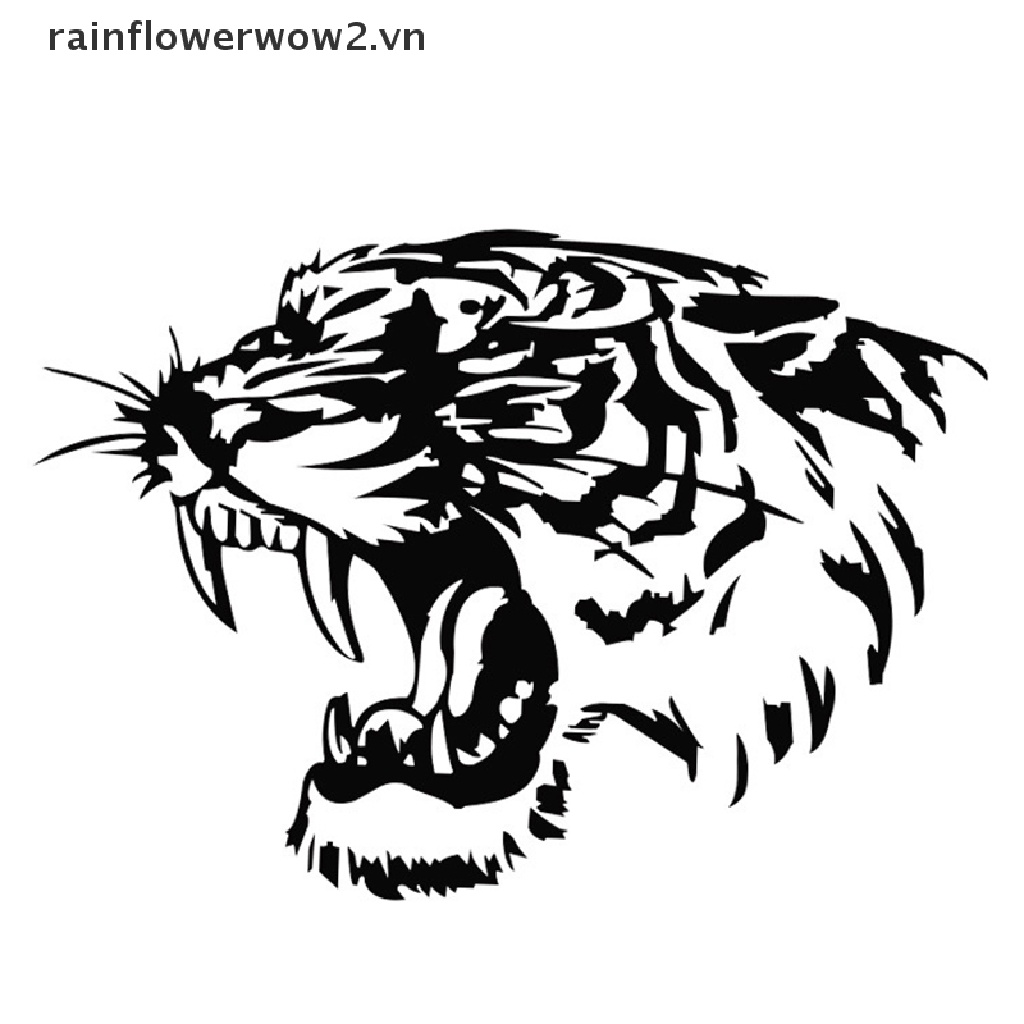 Sticker Dán Tường Hình Đầu Hổ Cá Tính Độc Đáo