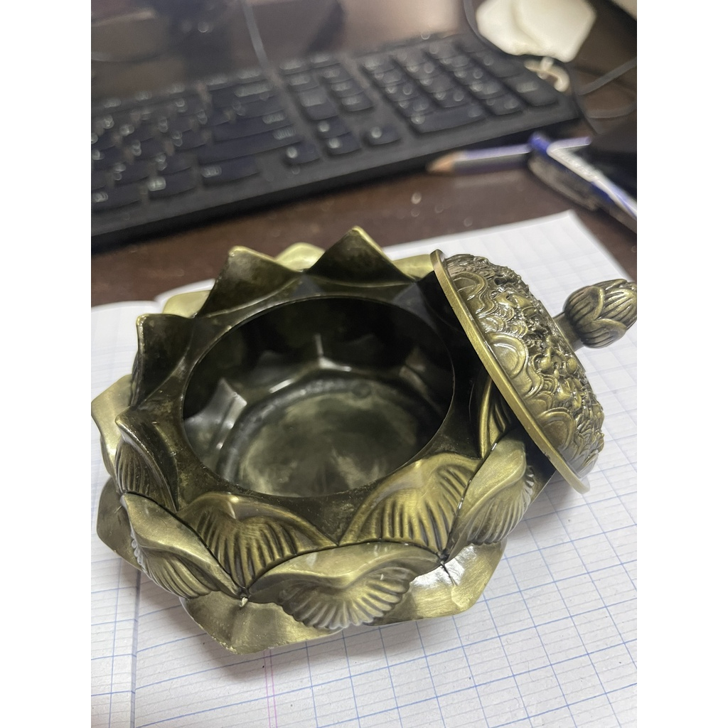 Lư hương đồng hình bát sen xông trầm- Nhơn Phát