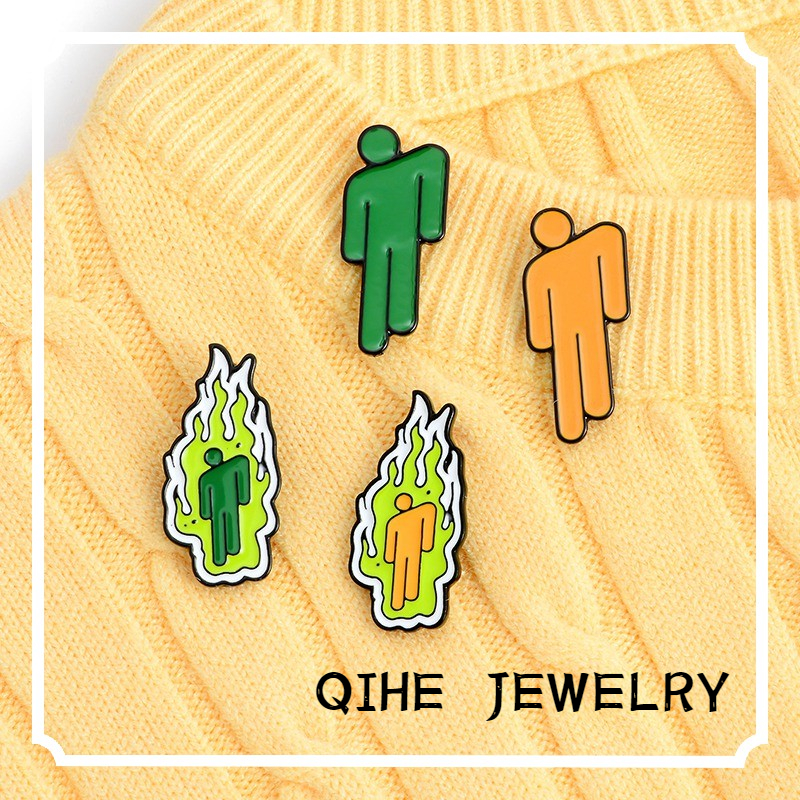 Ghim cài áo QIHE JEWELRY QIHE JEWELRY họa tiết hoạt hình phong cách billie eilish