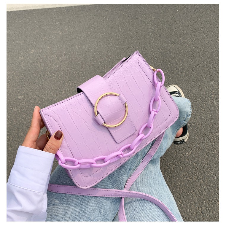 Túi đeo chéo nữ có khóa da pu dáng thuyền cong TT 32 | BigBuy360 - bigbuy360.vn