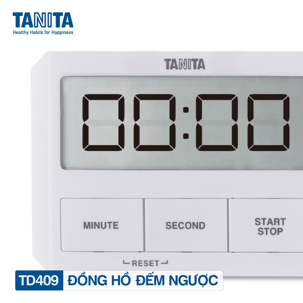 Đồng hồ đếm ngược hẹn giờ nấu ăn TANITA TD409 chính hãng nhật bảnbấm giờ điện tử, nhắc hẹn học sinh, tiện lợi