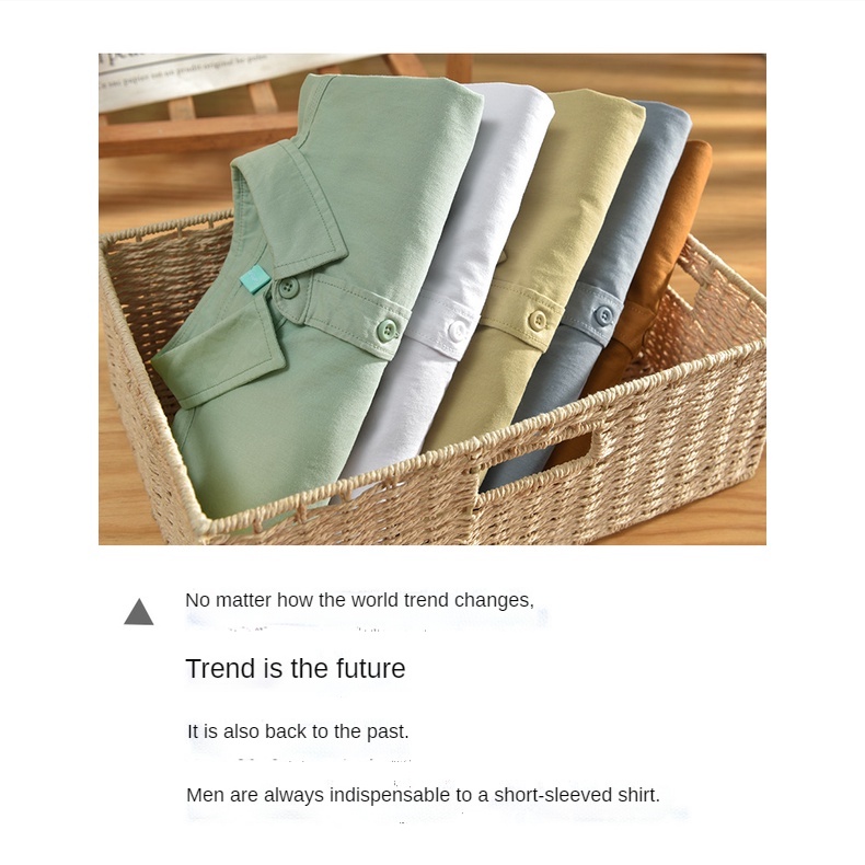 Áo Sơ Mi Cotton Ngắn Tay Thời Trang Nhật Bản Dành Cho Nam
