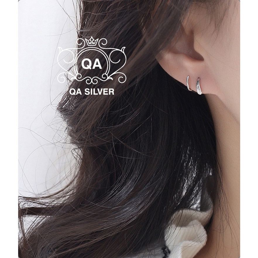 Khuyên tai bạc kẹp vành xoắn ốc bông tai bạc cuộn S925 HELIX Silver Earrings QA SILVER EA190805