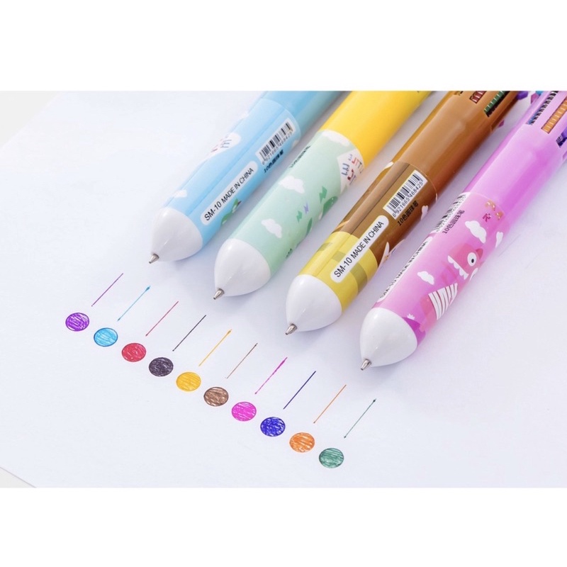 Bút bi nhiều ngòi/bút bi 10 ngòi hình ngộ nghĩnh