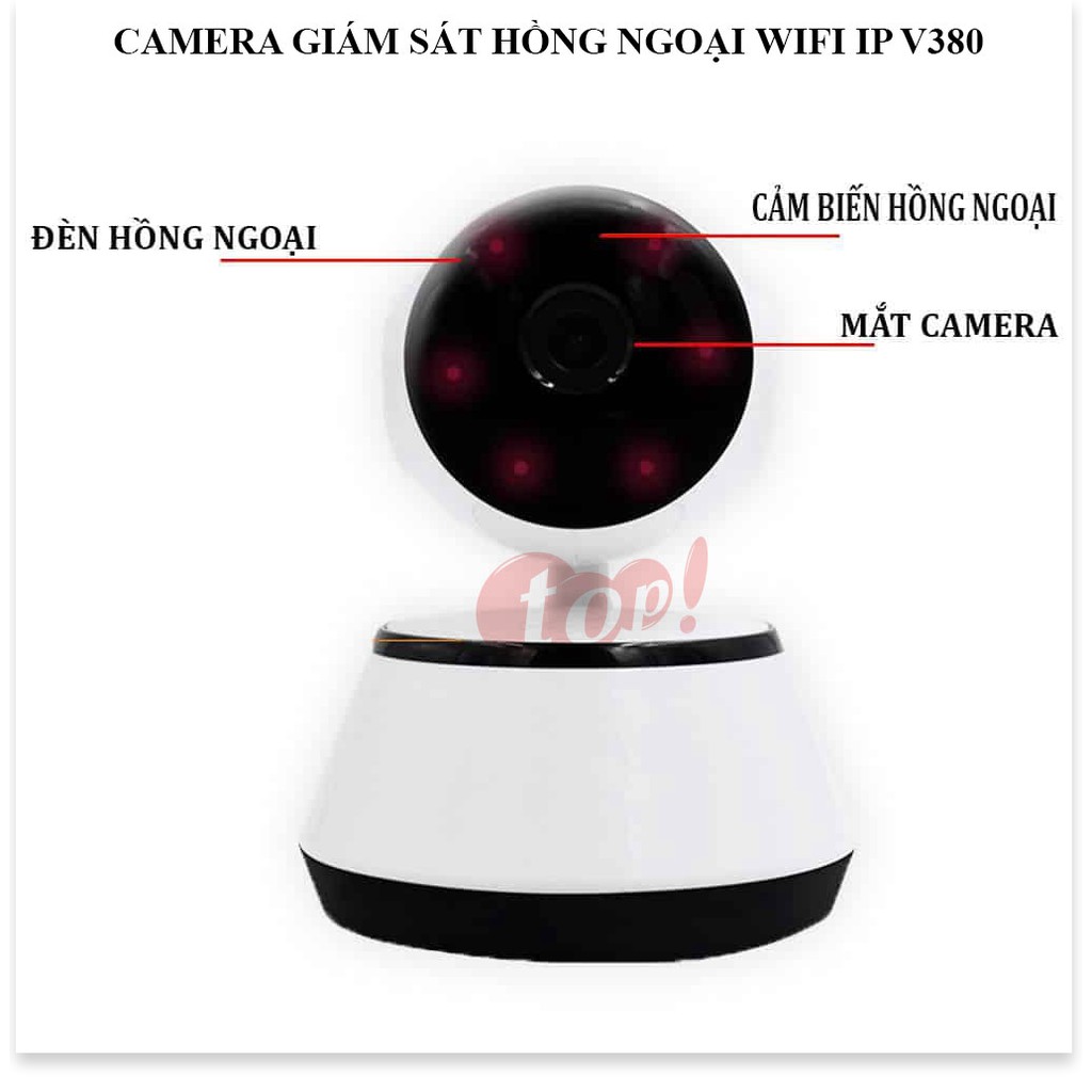 Camera An Ninh Wifi V380 ✔Chính Hãng✔️ Kết nối không dây qua điện thoại, Đàm thoại 2 chiều, Xoay 360.