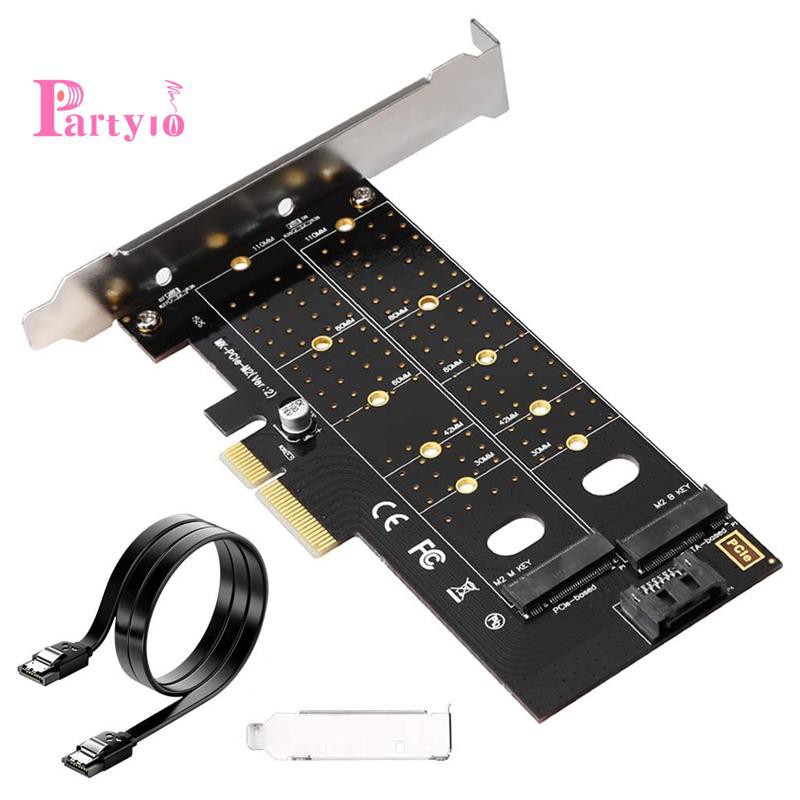 [Hot Sale]M.2 PCIe Adapter,NGFF PCI-E 3.0 X4 to SATA or PCIE NVMe SSD Expansion Card Support NVME / SATA 22110/2280/2260/2240/2230