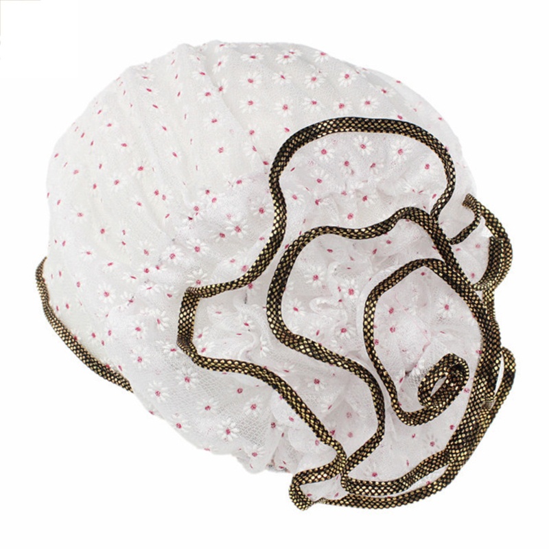 Mũ Trùm Đầu Co Giãn Đính Hoa Lớn Chống Rụng Tóc Cho Nữ