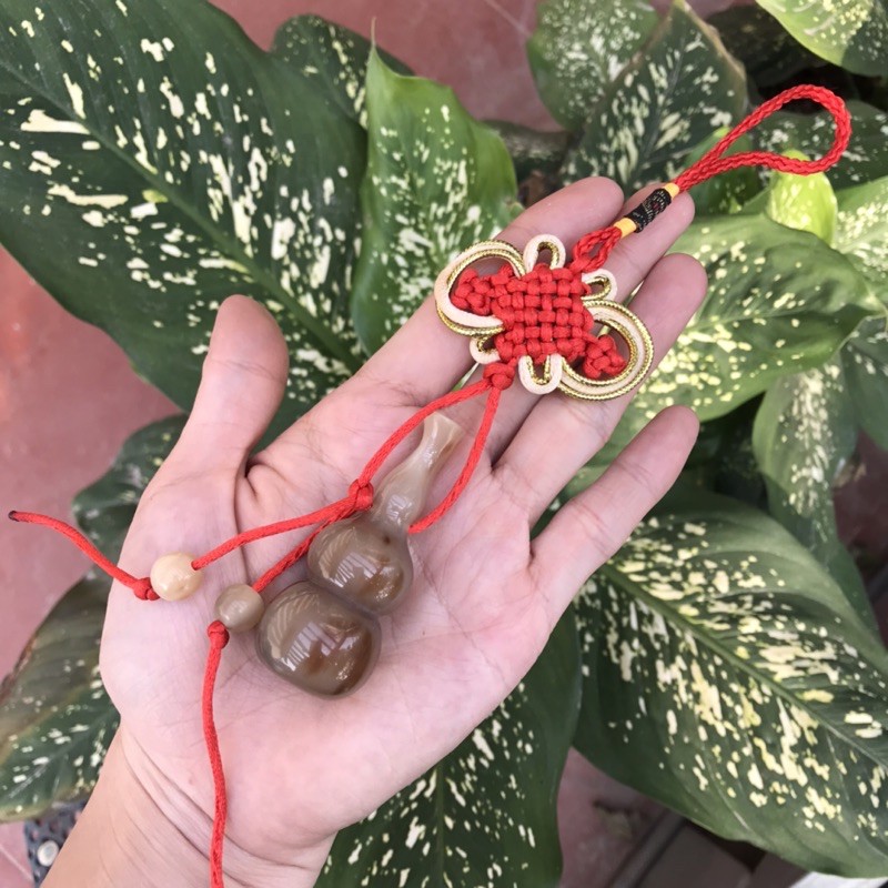 Hồ lô phong thuỷ bằng sừng - Trường thọ và hút tài lộc - khánh treo ô tô - OTH005