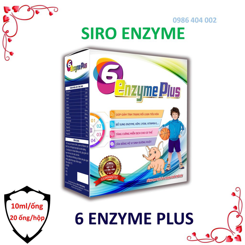 [HỖ TRỢ TIÊU HÓA] SIRO ENZYM hỗ trợ tiêu hóa giúp bé ăn ngon ngủ tốt 6ENZYM PLUS dùng cho bé từ 6 tháng