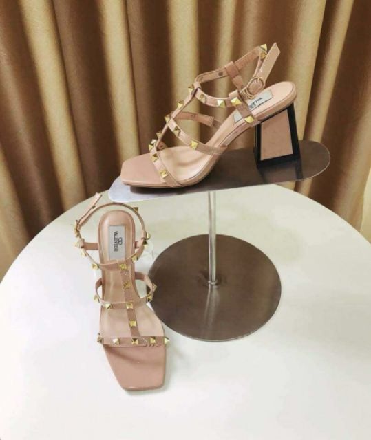 Giày sandal cao gót kiểu dáng valin gót vuông kiểu mới size 34 đến 40