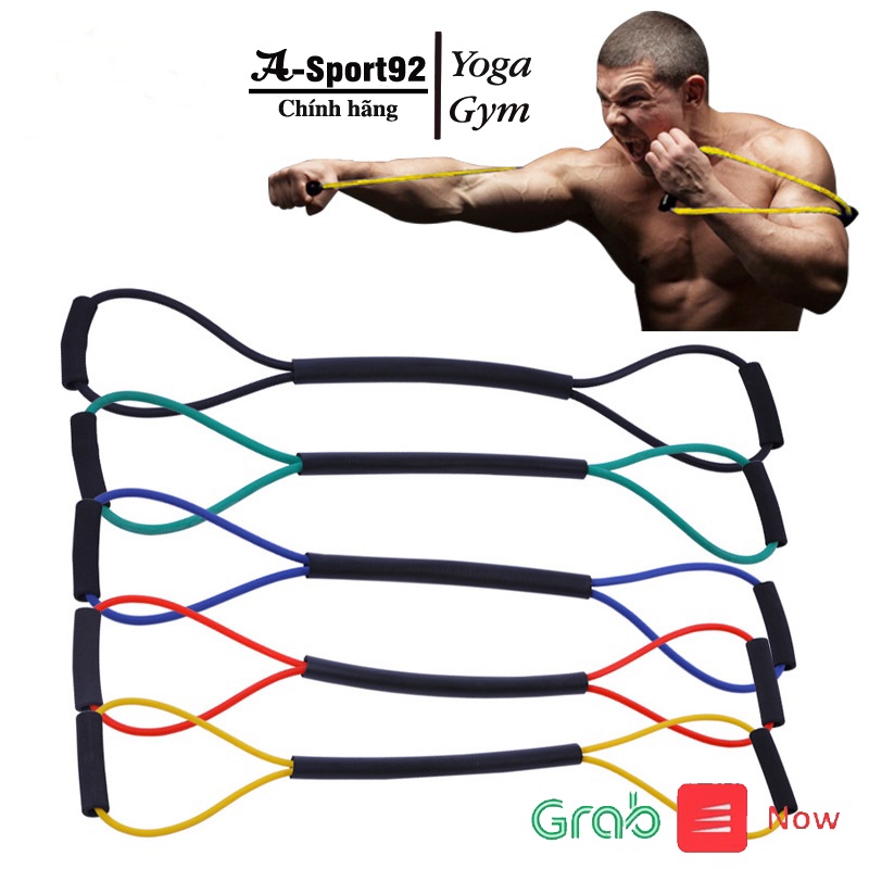 Dây Cao Su Kéo Kháng Lực Đàn Hồi Hình Số 8 Tập Gym Yoga Thể Lực, Tập Tay, Mở Vai, Tập Mông Đa Năng