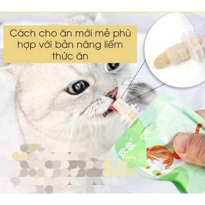 [Gói Lớn 80g] Súp thưởng dinh dưỡng cho mèo nắp vặn - Đồ ăn vặt cho mèo siêu ngon 3 vị mới lạ