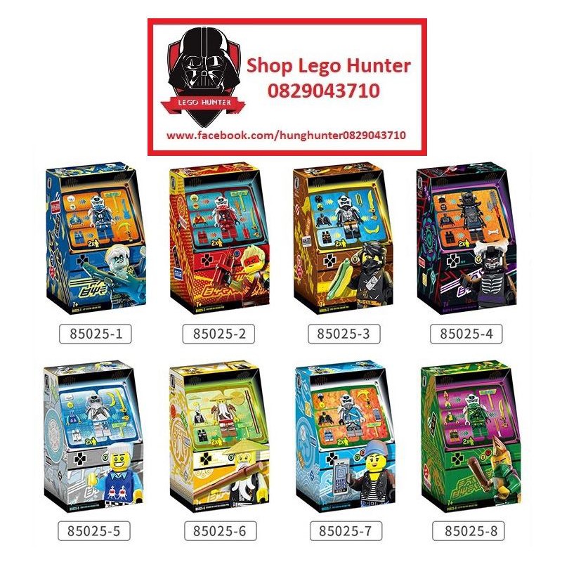 GM85025 Ninjago Arcade Pods Jay Zane Kai Lloyd Nya Cole bộ đồ chơi xếp hình game thùng minifigures