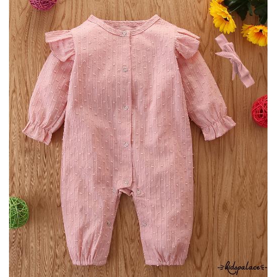 Bộ Bodysuit 1 Mảnh Tay Dài+Băng Đô Cho Bé Sơ Sinh