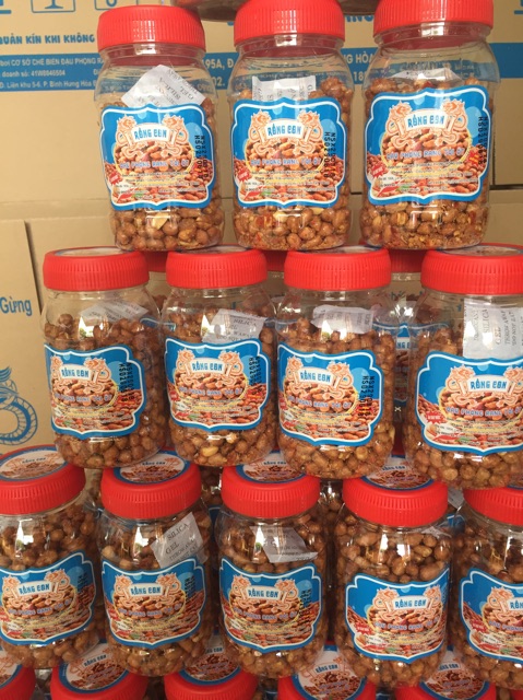 Đậu phộng rang tỏi ớt Rồng Con hủ 250gr