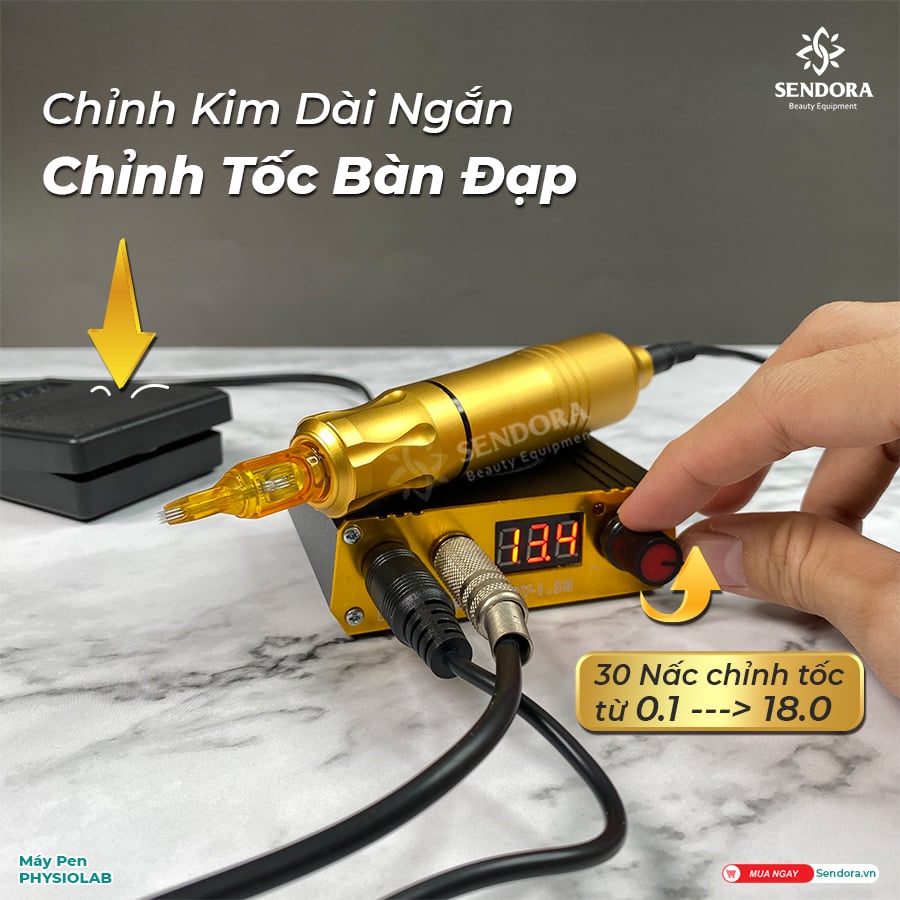 Máy PEN phun xăm môi, mày, tatto siêu nhanh