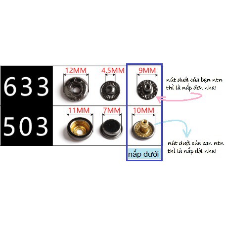 1 bộ cối đóng nút bấm 4 chi tiết dánh cho máy dập tay