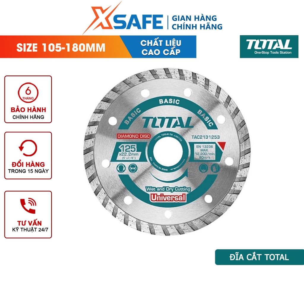 Đĩa cắt siêu mỏng TOTAL dùng cắt ngói, gốm, đá, gạch, đá cẩm thạch, không cắt được gạch men(kính nano) - [XSAFE]