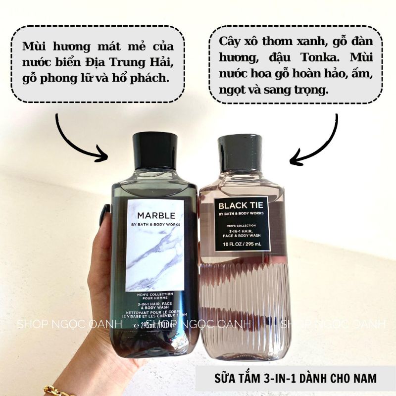 Sữa tắm nam & Xịt thơm body spray Bath & Body Works