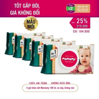 Khăn ướt Mamamy 100 tờ ( combo 4 gói )