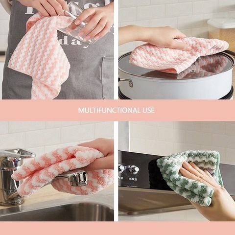 Khăn Lau 2 Mặt Siêu Thấm siêu thấm hút lau bếp, lau chén đĩa, lau bàn ghế tiện lợi