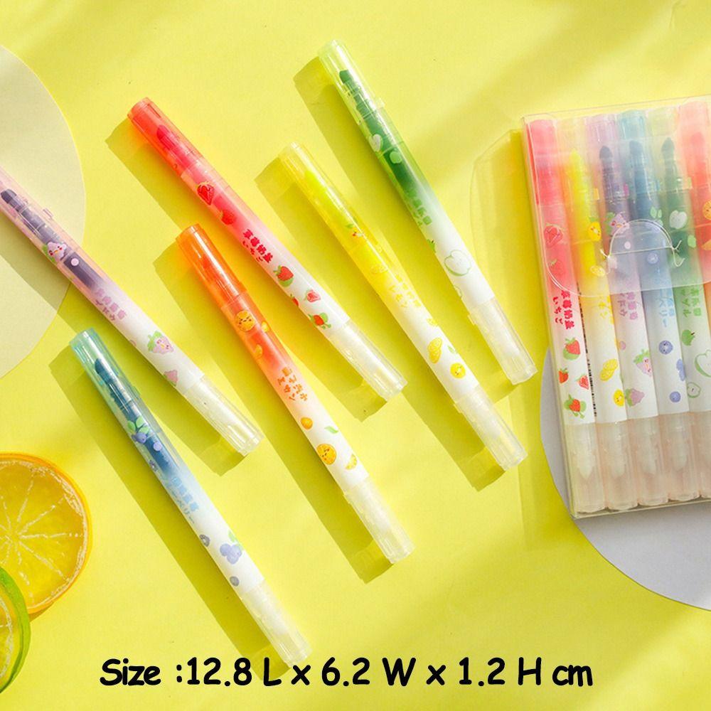 Set 6 Bút Bắt Sáng LAKAMIER Hai Đầu Xóa Được Nhiều Màu Sắc