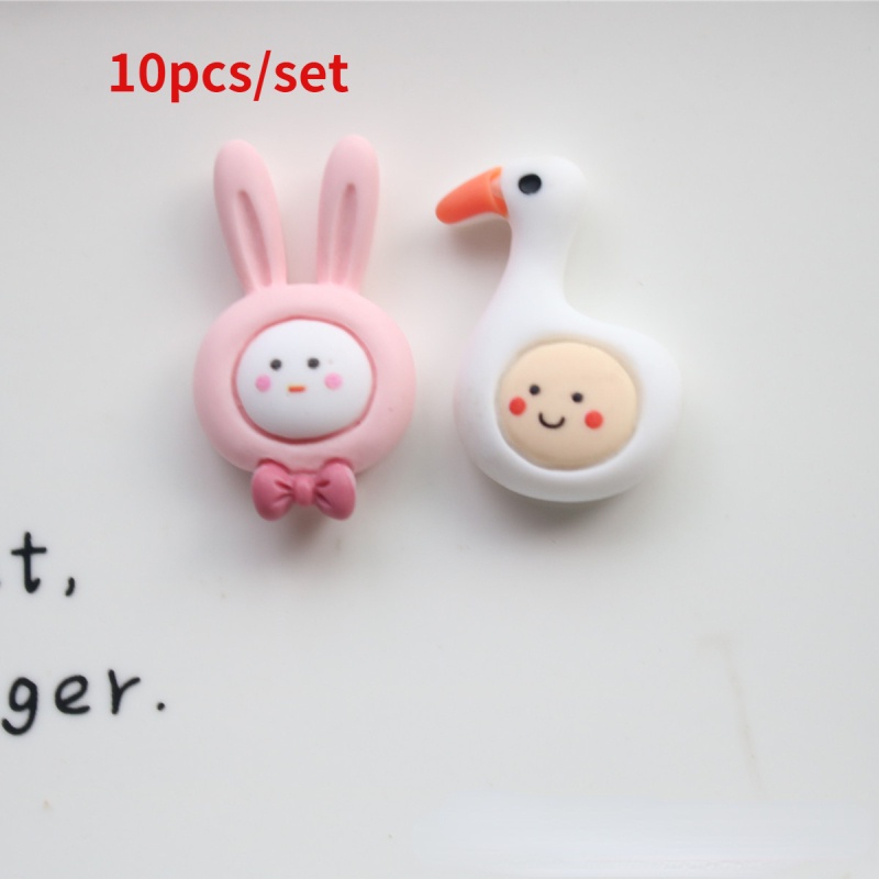 Bộ 10 Phụ Kiện Trang Trí Giá Đỡ Điện Thoại/ Đồ Trang Sức Hình Đầu Thỏ/ Vịt Bằng Nhựa Dễ Thương