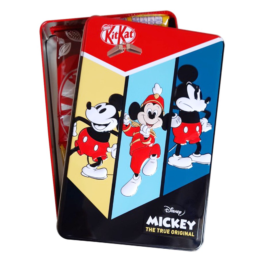 Hộp 12 thanh Socola Kitkat - Hộp thiếc hình chuột Mickey