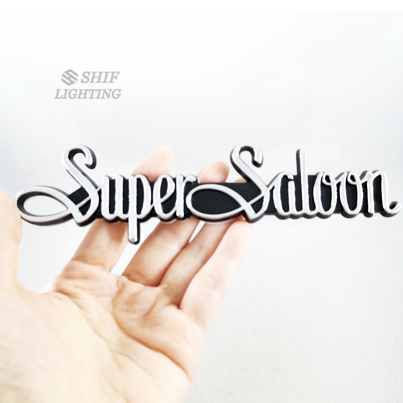 Logo họa tiết Super Saloon chất liệu ABS trang trí xe Toyota