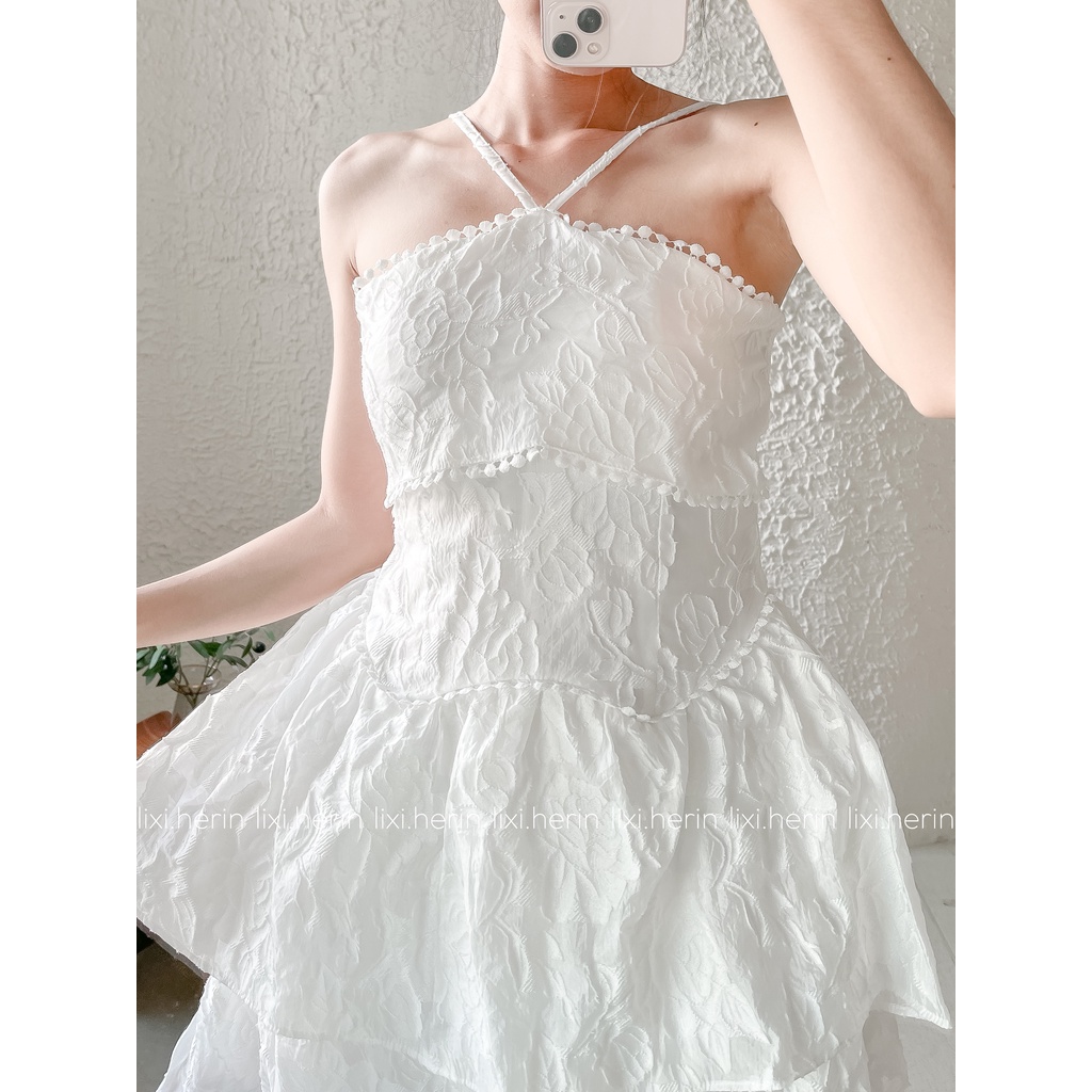 Váy Trắng Tiểu Thư Alice Dress Cổ yếm Cúp Ngực