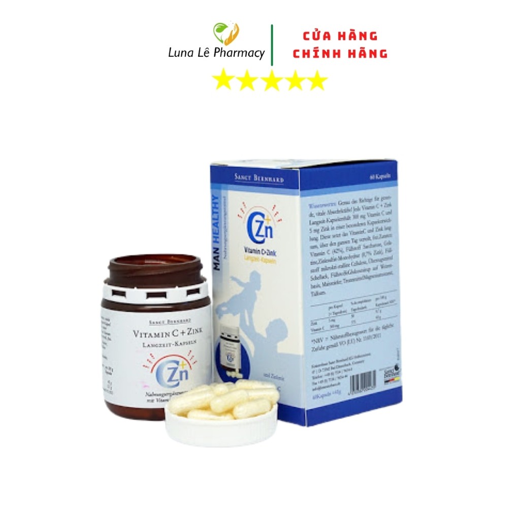 Viên Bổ Sung Vitamin C Và Kẽm Lọ 60 Viên Giúp Tinh Trùng Khoẻ Mạnh