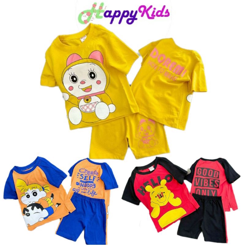 Bộ ngố thun cotton màu in hình dễ thương cho bé gái - đồ bộ bé gái