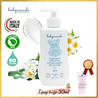 Sữa tắm gội chiết xuất hoa sen Babycoccole 250ml 0M+ nhập khẩu Italy