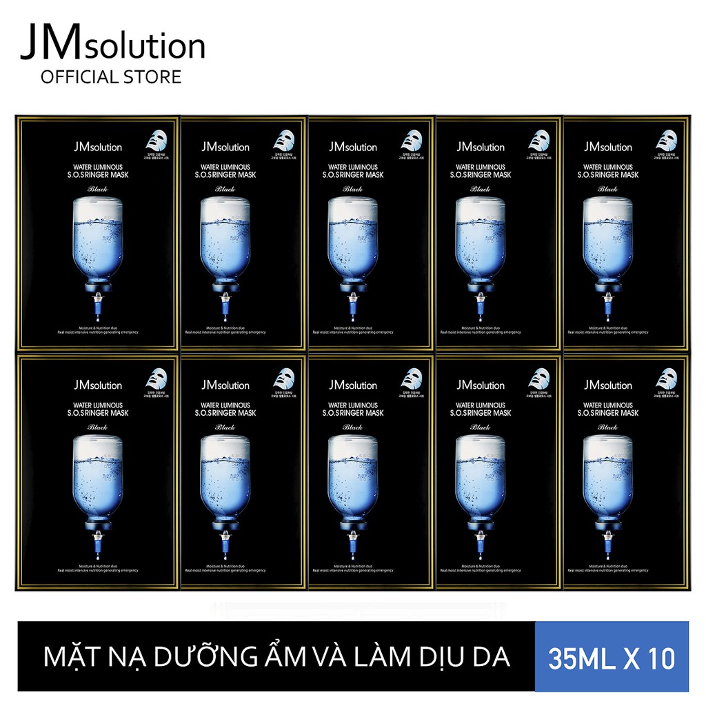 Combo 10 Mặt Nạ Cấp Ẩm Và Dưỡng Sáng Cho Da JMsolution Water Luminous S.O.S Ringer Mask 35ml x 10