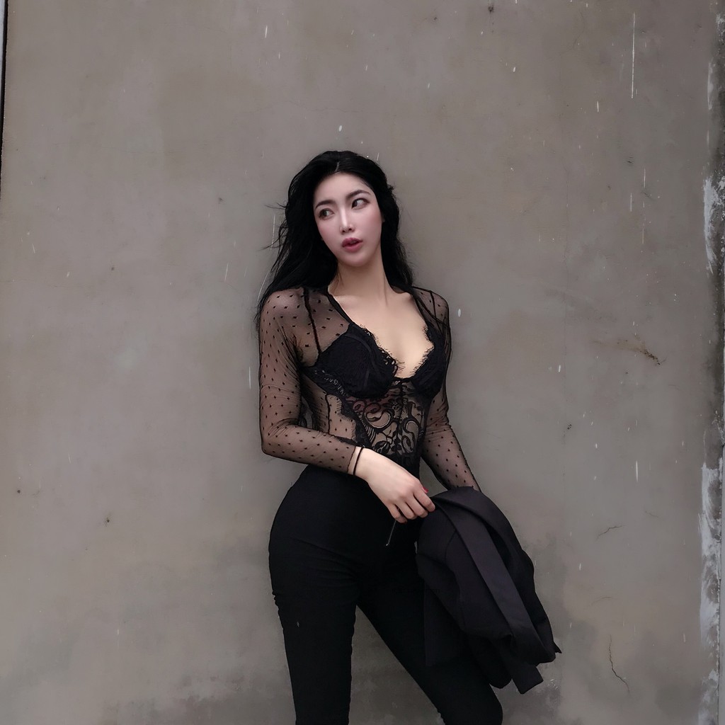 Jum nữ đẹp quyến rũ dài tay chấm bi | BigBuy360 - bigbuy360.vn