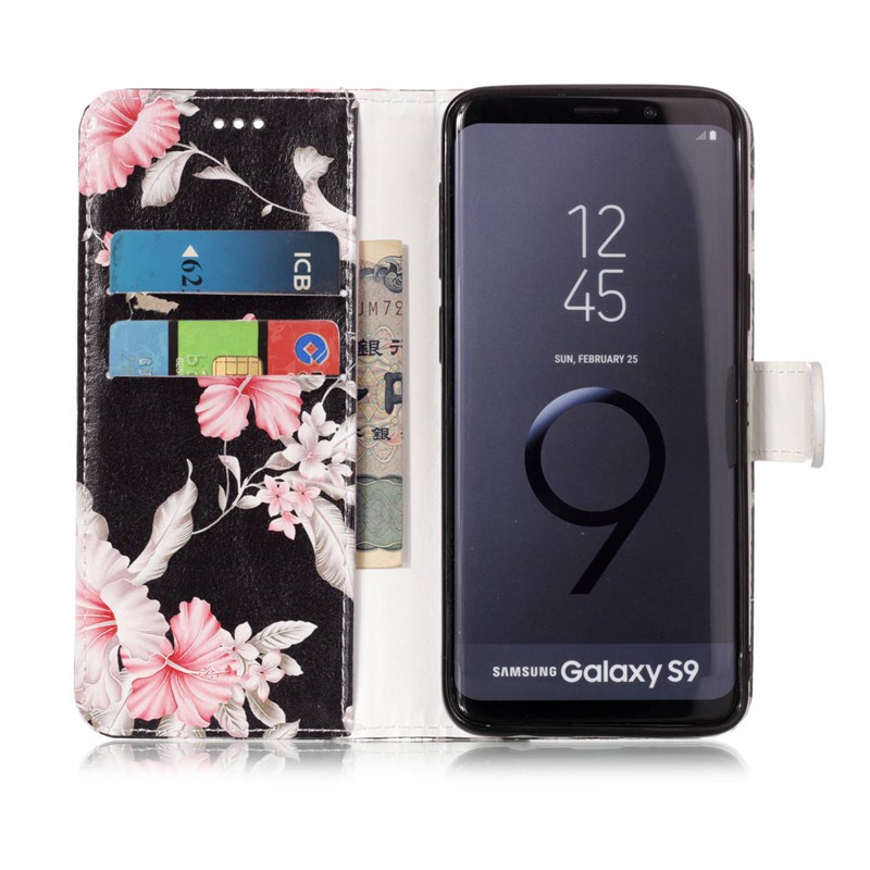Bao da điện thoại gập kiêm ví hình hoa cho Samsung S9 S9 Plus S8 S8 Plus | BigBuy360 - bigbuy360.vn