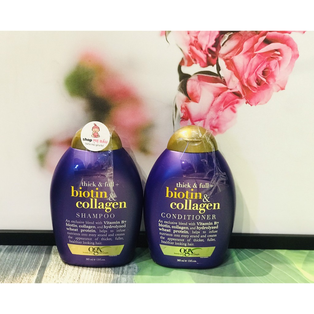 COMBO DẦU GỘI - XẢ BIOTIN &amp; COLLAGEN OGX