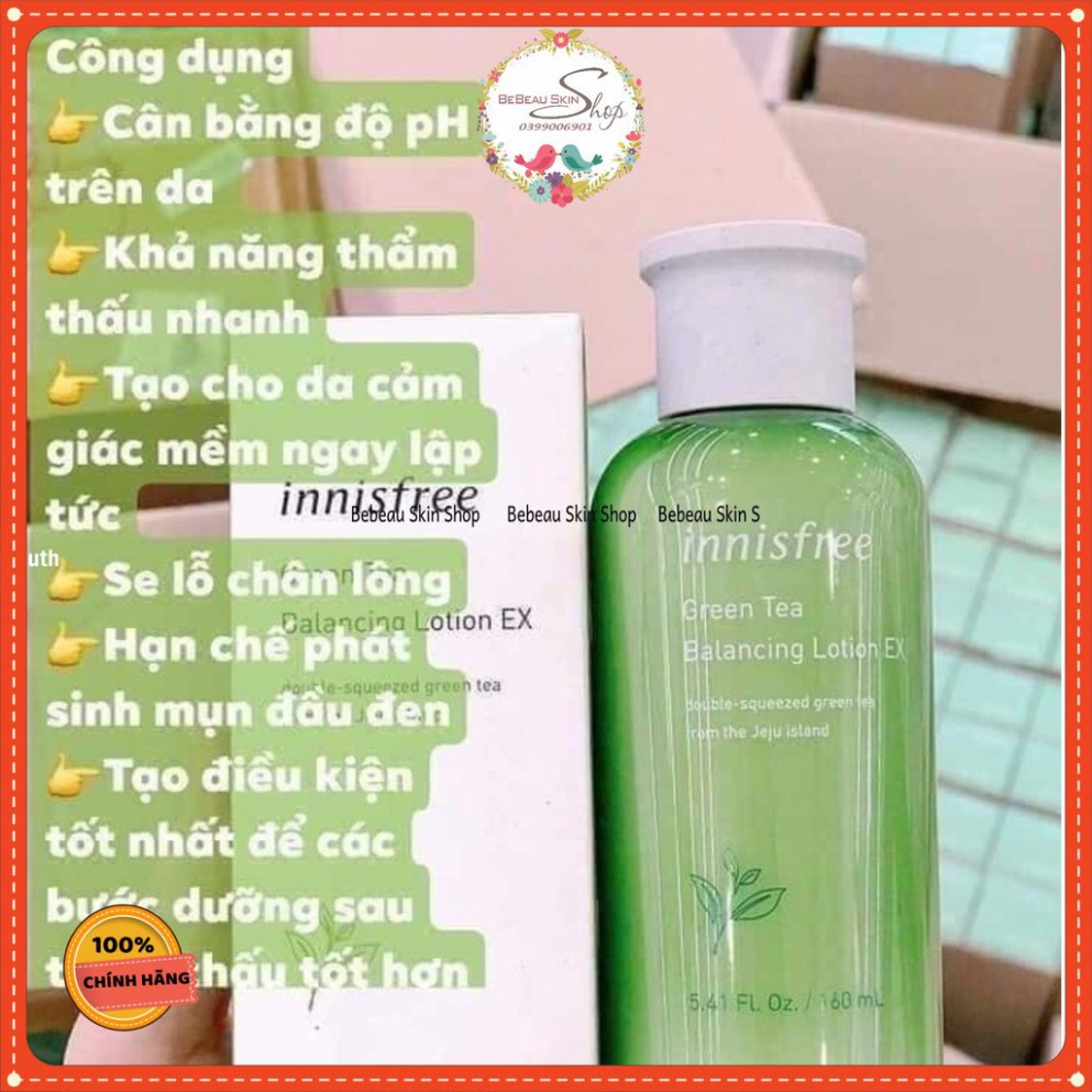 SALE MÙA HÈ Nước Hoa Hồng Innisfree Trà Xanh Green Tea Balancing Skin EX 200ml SALE MÙA HÈ