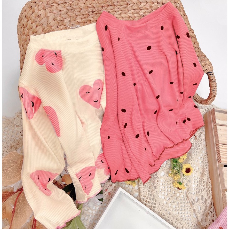 Đồ bộ bé gái dài tay AM776 - Bộ quần áo cho bé gái chất tăm mặc thu đông TTR69