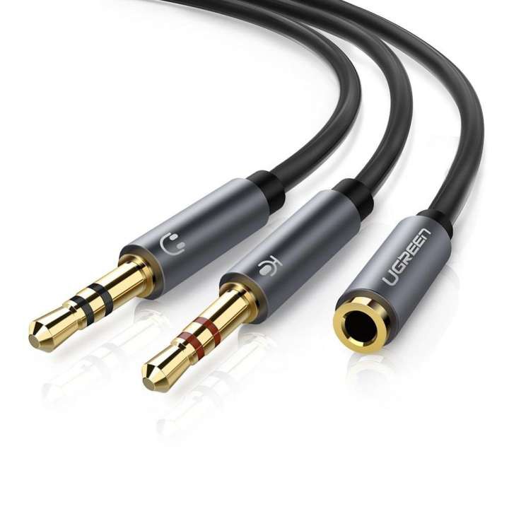 Dây Audio chuyển tai nghe 3.5mm sang 2 đầu Mic và Tai nghe UGREEN AV140 AV193