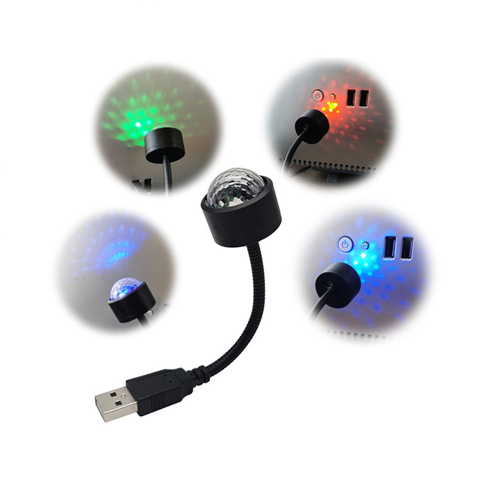 Đèn LED USB Ánh Sáng Ban Đêm Hình Bầu Trời Sao Điều Khiển Bằng Giọng Nói Trang Trí Nội Thất Xe Hơi