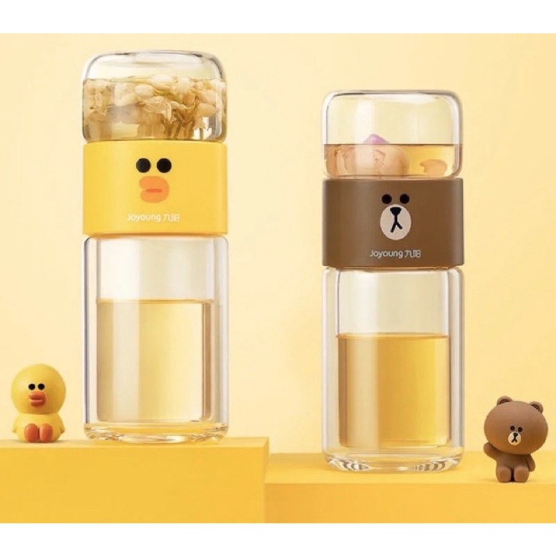 (sẵn hàng ) BÌNH LỌC TRÀ LINE FRIENDS GẤU BROWN, VỊT SALLY DUNG TÍCH 400ML